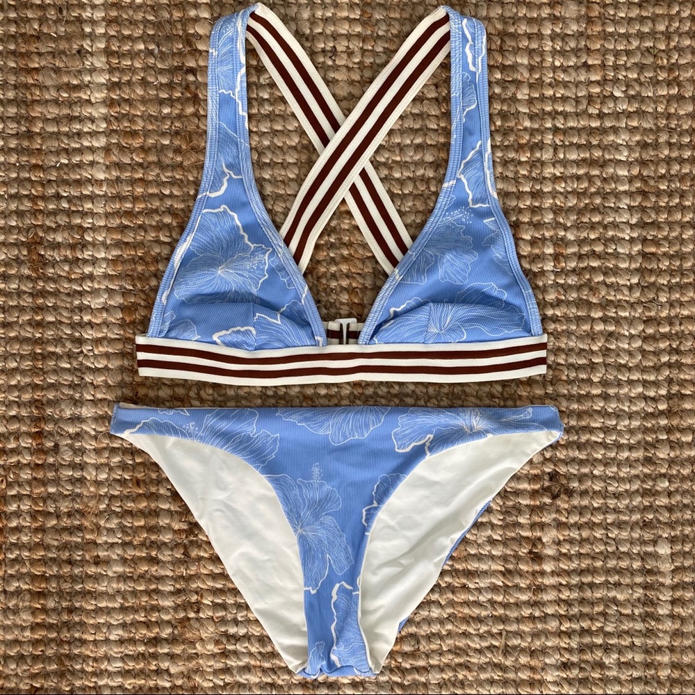 L*Space Hibiscus Printed Rib Bikini Set